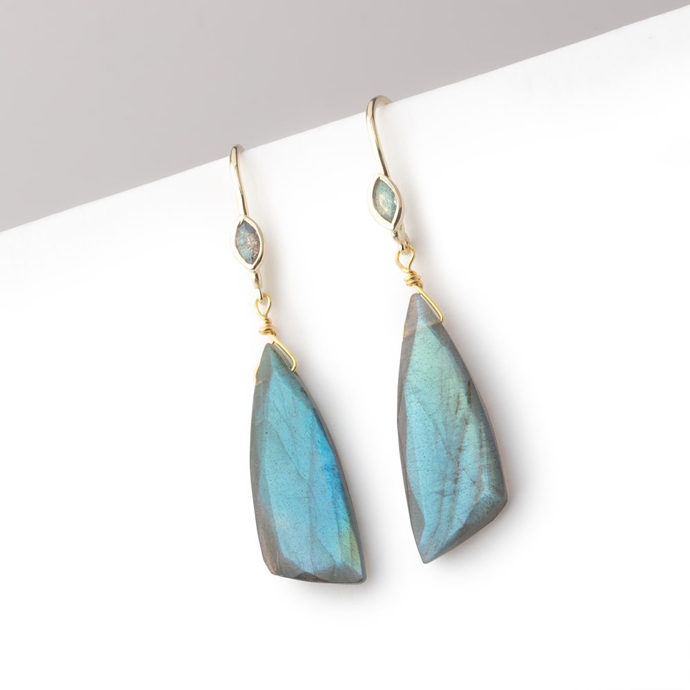 25x10mm Labradorite Fancy Shape Briolette Set of 2 Focals