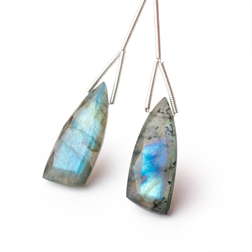 25x10mm Labradorite Fancy Shape Briolette Set of 2 Focals
