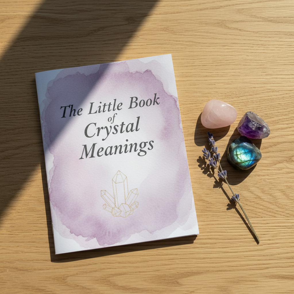 Printable crystal guide booklet flat-lay